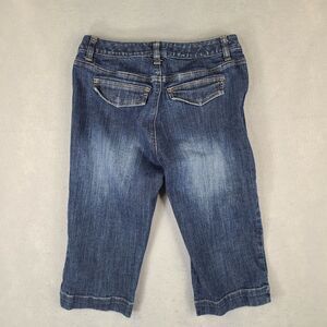 Land's End Women's Size 8 Denim Cropped Jean Capri 29x16 Mid‎ Rise